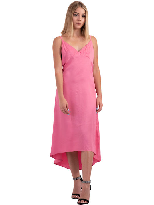 Silvian Heach Καλοκαιρινό Midi Φόρεμα Ροζ