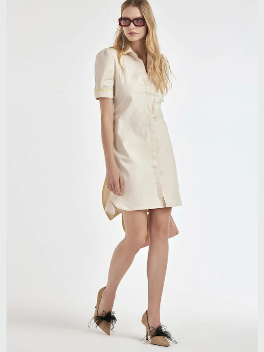 Silvian Heach DRESS Summer Mini Shirt Dress Dress Brown