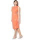 Silvian Heach DRESS Midi Φόρεμα Αμάνικο Πορτοκαλί