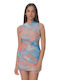 Sushi's Closet Summer Mini Evening Dress with Sheer Light Blue