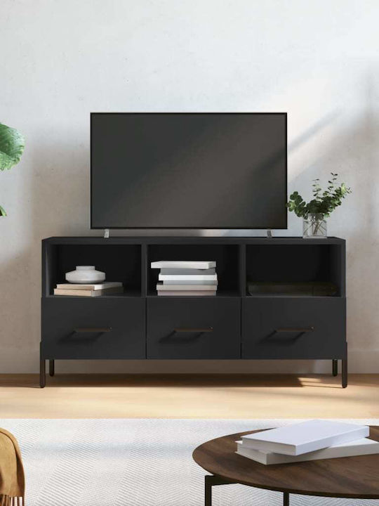 Particle Board TV Furniture with Drawers Black L102xW36xH50cm