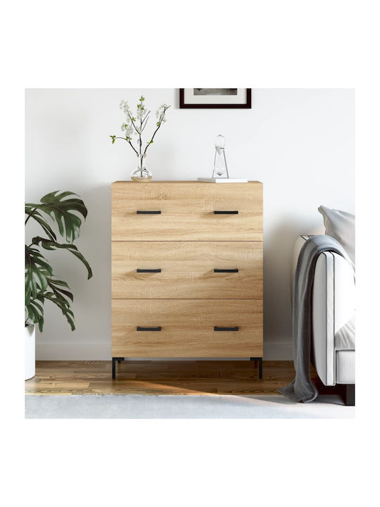 Wooden Chest of Drawers with 3 Drawers 69.5x34x...