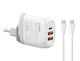 Ldnio Charger with 2 USB-A Ports and USB-C Port and Cable USB-C - USB-C 65W Whites (A3511Q)