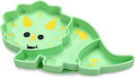 Melii Baby Food Plate Dino made of Silicone Green