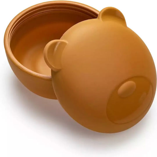 Melii Bol pentru copii Bear din silicon Maro