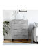 Wooden Chest of Drawers with 3 Drawers Gray 69.5x34x90cm