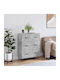 Wooden Chest of Drawers with 3 Drawers Gray 69.5x34x90cm