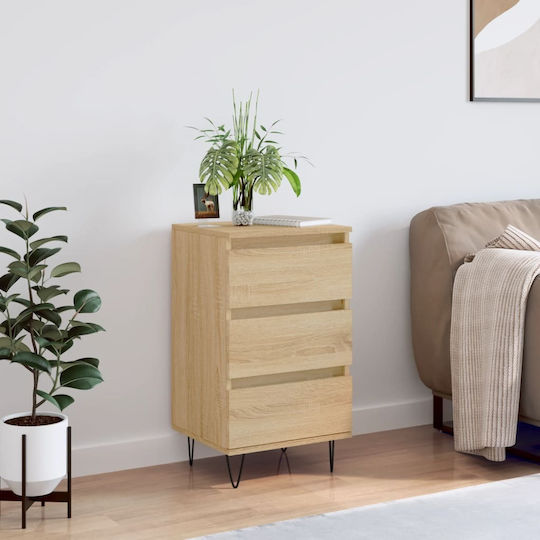 Wooden Chest of Drawers with 3 Drawers 40x35x70cm