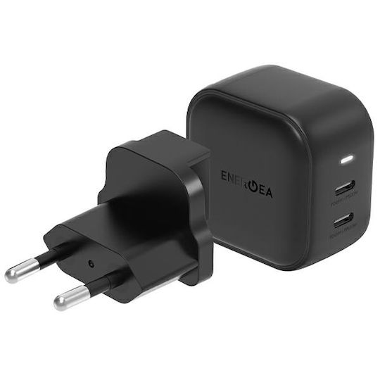 Energea GaN Wireless Charger with 2 USB-C Output Ports 45W Black