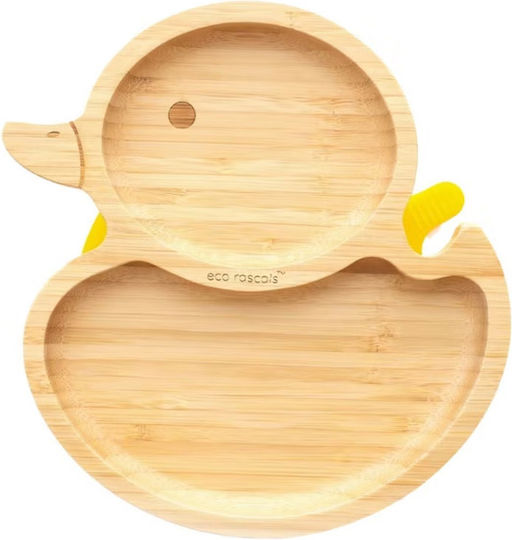 Eco Rascals Kinderteller Duck aus Bambus Gelb