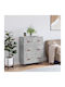 Comoda pentru Dormitor cu 3 sertare Gri 69.5x34x90buc