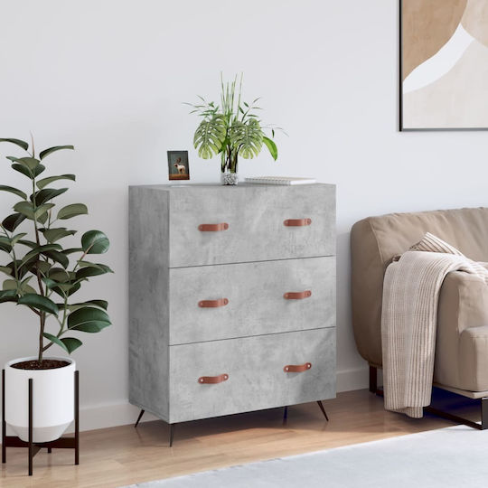 Comoda pentru Dormitor cu 3 sertare Gri 69.5x34x90buc