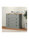 Wooden Chest of Drawers with 4 Drawers Gray 80x40x76cm