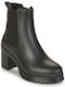 Damen Chelsea Stiefeletten mit hohem Absatz Schwarz