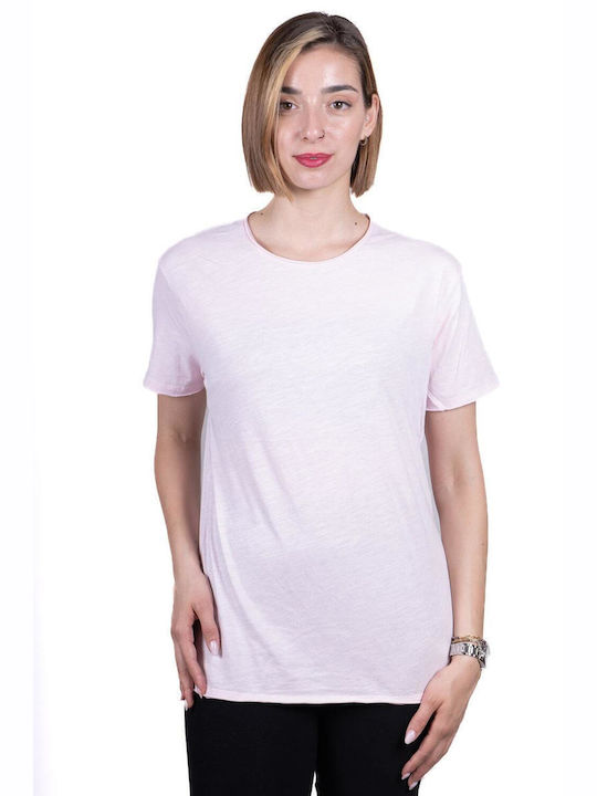 Bluză cu mâneci scurte pentru femei cu imprimeu de flamingo, ROZ
