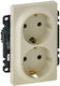 Legrand Valena Life Double Walled Power Socket with Automatic Terminals Ecru