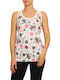 Women's Summer Blouse with Straps Floral White
