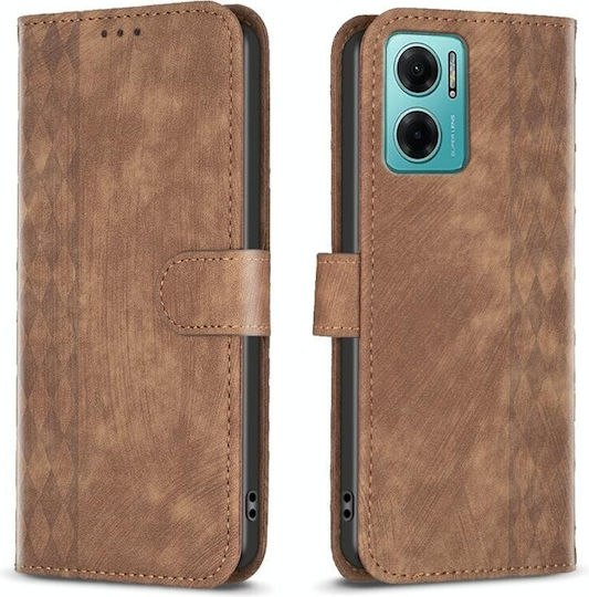 Plaid Embossed Портмоне Кафяв (Redmi 10 5G)