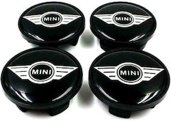 Τάπες Κέντρου Ζάντας Mini Cooper με Εσωτερική Διάμετρο 56mm Μαύρο 4τμχ