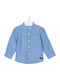 Kids One Color Shirt Long Sleeve Linen Light Blue