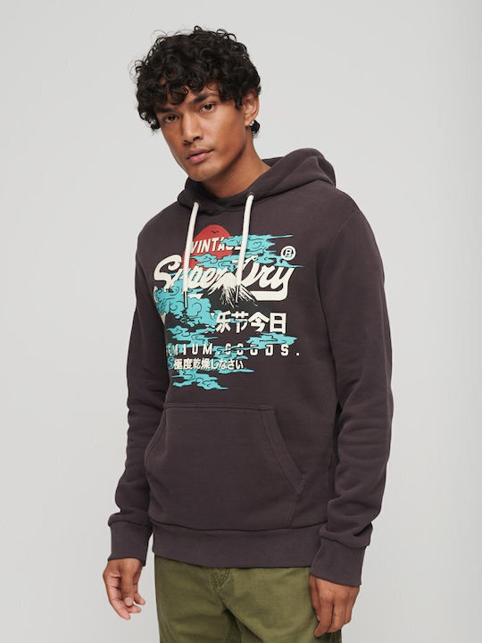 Superdry Ovin Лилава с Качулка Superdry Ovin Лилава с Качулка