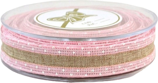 Kappa Decor Stoff Band Polka Dot Rosa 9meters mit Breite 23mm