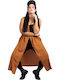 Long Women's Vest Tabac Brownc Brown