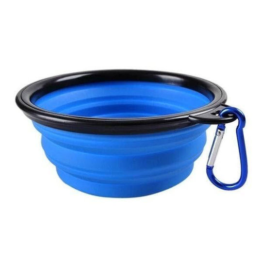 eBest Schalen aus Silikon Futter & Wasser für Hund & Katze 500ml in Blau Farbe