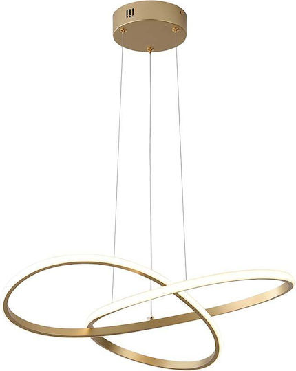 V-TAC Designer Hängelampe Gold LED mit Warmes Weiß Licht 50x100cm.