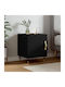 Wooden Bedside Table Black 40x40x50cm