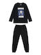 Energiers Kids' Pajamas Winter Cotton Black Gaming Mode
