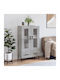 Wohnzimmer Vitrine aus Holz & Metall mit Verglasung in Grau 69.5x31x115cm
