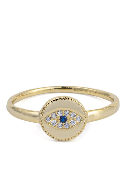 George Art Jewels Γυναικείο Δαχτυλίδι με Ζιργκόν από Ασήμι Επιχρυσωμένο