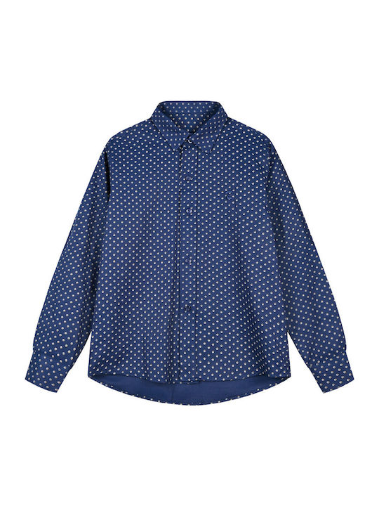 Energiers Kids Polka Dot Shirt Long Sleeve Navy...