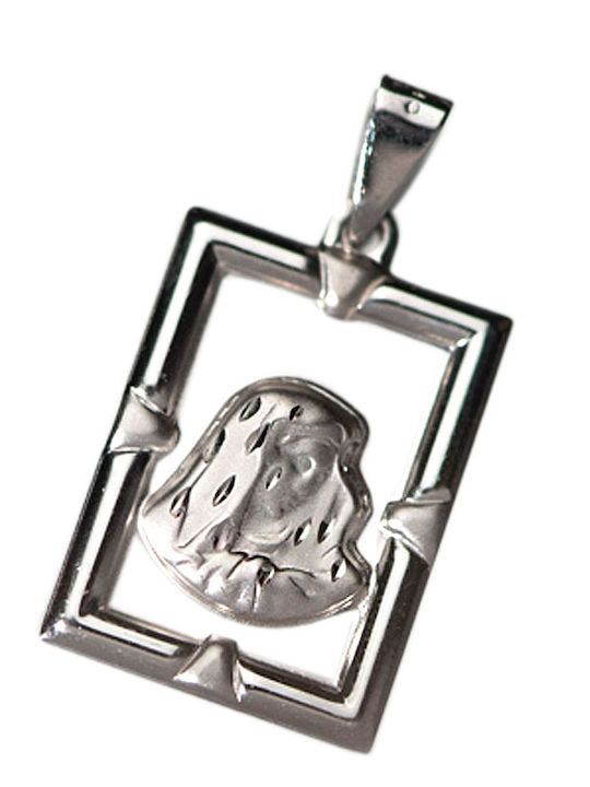 Tasoulis Jewellery Collection Μενταγιόν Παιδικό Φυλαχτό με την Παναγία από Λευκόχρυσο 14K 4545-TJ1