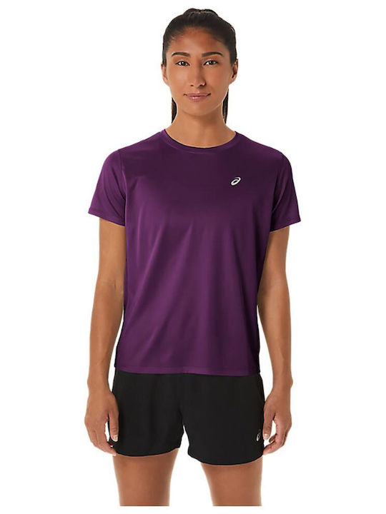 ASICS Women's Athletic Blouse Short Sleeve Purple