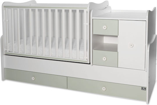 Lorelli Convertible Baby Crib Minimax White and Milky Green