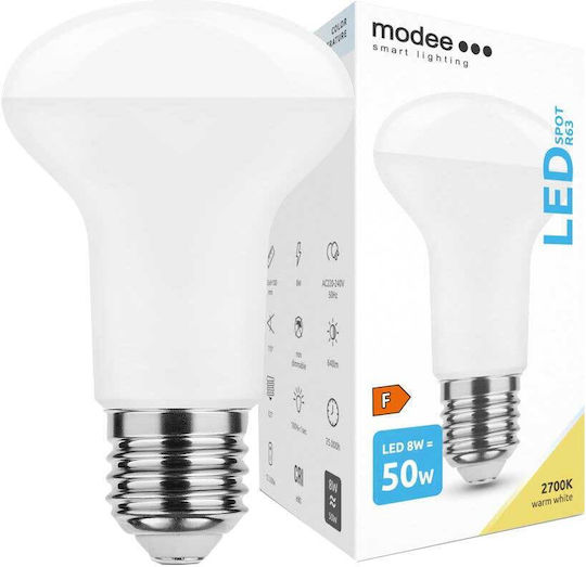Modee Lighting Bec LED 8W 100mm pentru Soclu E27 și Formă R63 Alb cald 640lm