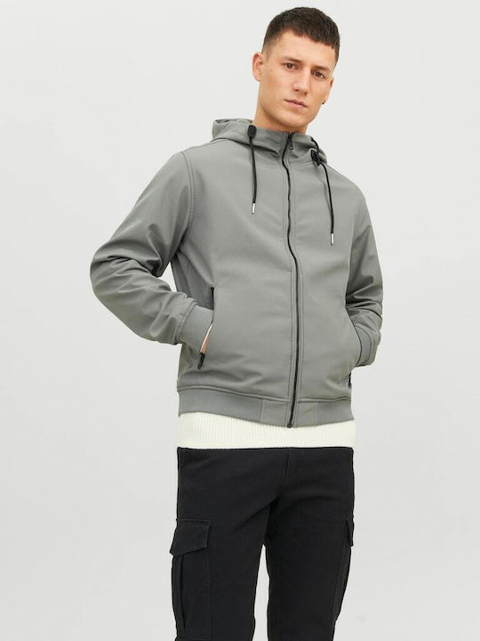 Jack & Jones Χειμωνιάτικο Μπουφάν Αδιάβροχο Γκρι