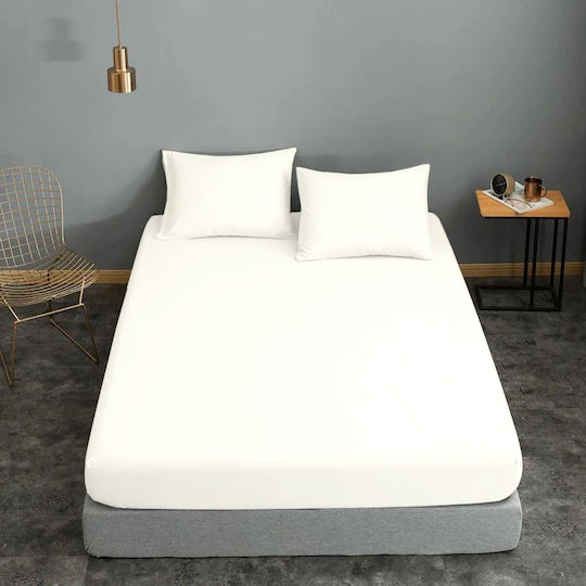 Le Blanc Cotton Line Σεντόνι Μονό με Λάστιχο 100x200+22εκ. Λευκό