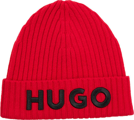 Beanie Unisex Σκούφος Πλεκτός σε Κόκκινο χρώμα