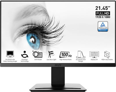 MSI Pro MP223 VA Monitor 21.45" FHD 1920x1080 cu Timp de Răspuns 4ms GTG