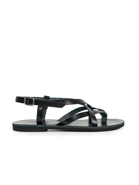 Piazza Shoes Handmade Leather Women's Sandals Black