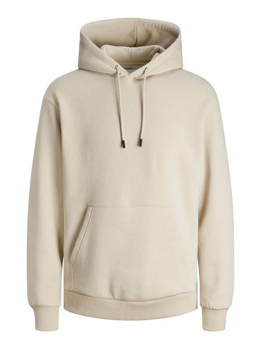 Jack & Jones Φούτερ με Κουκούλα Εκρού