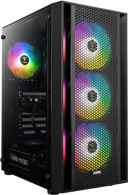 Gamdias Aura GC2 Gaming Midi Tower Κουτί Υπολογιστή με RGB Φωτισμό Μαύρο