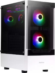 Gamdias Talos E3 Gaming Midi Tower Κουτί Υπολογιστή με Πλαϊνό Παράθυρο και RGB Φωτισμό Λευκό