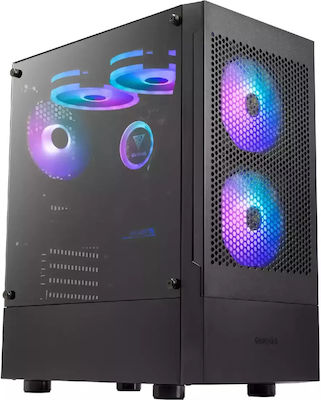 Gamdias Talos E3 Mesh Gaming Midi Tower Computer Case with Window Panel and RGB Lighting Black