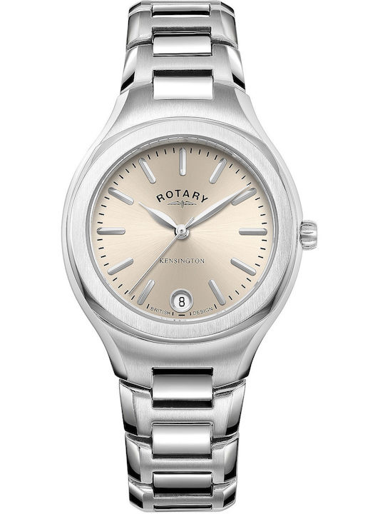 Rotary Kensington Ρολόι Μπαταρίας με Μεταλλικό Μπρασελέ