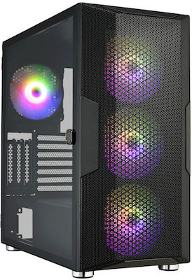 FSP/Fortron CUT592 Gaming Full Tower Κουτί Υπολογιστή με Πλαϊνό Παράθυρο και RGB Φωτισμό Μαύρο