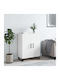 Living Room Display Cabinet made of Wood & Metal White 69.5x34x90cm